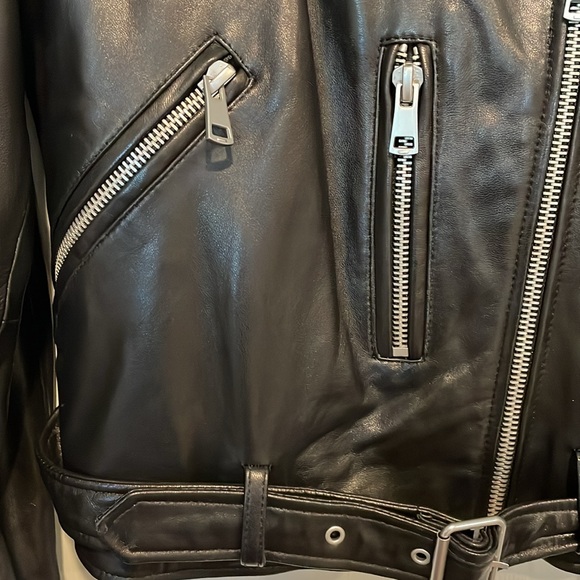 Belle Vere Leather Moto Jacket Size L - Picture 6 of 16